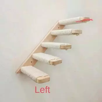 Когтеточка для кошек, платформа для лазанья, новозеландская сосна, сизаль, левая и правая настенная лестница для кошек, товары для животных 22X55X6.5CM