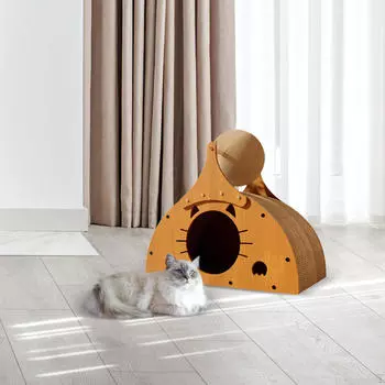 Когтеточка для кошек, шлифовальная доска для когтей, игрушка для домашних животных, гофрированная для игр, котенок without Hemp Ball