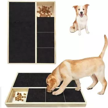 Когтеточка для собачьих когтей с коробкой для закусок и щипчиками для ногтей Портативная пилочка для ногтей для всех собак и кошек Деревянные подушечки для груминга без заноз One Size жёлтый