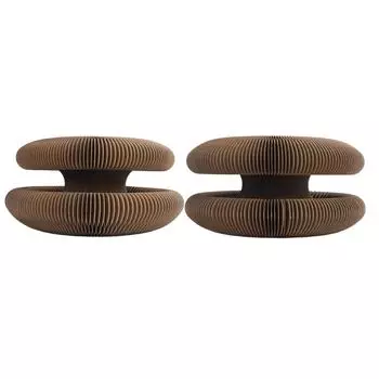 Когтеточка-гармошка для кошек из гофрированной бумаги с шариком-колоколом, устойчивая к царапинам, складная доска для когтей для кошек Wood Grain