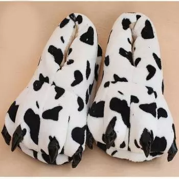 Когти динозавра плюшевые мягкие зимние тапочки мягкие домашние тапочки обувь Kid белый