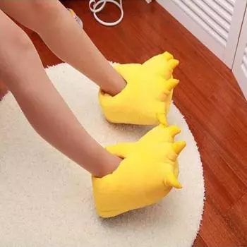 Когти динозавра плюшевые мягкие зимние тапочки мягкие домашние тапочки обувь Kid чёрный