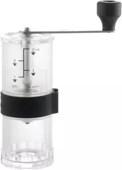 KOGU Coffee Tools Кофемолка ручная в ручном режиме Градуированная кофемолка Керамические лезвия Регулировка грубости помола Кофе для кемпинга Прозрачный для улицы Черный