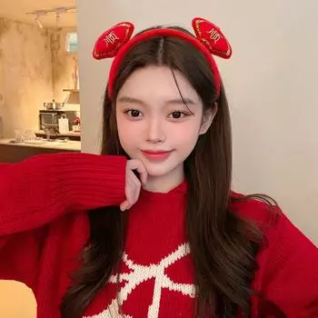 Кои Карп Рыба Плюшевый Медведь Обруч Для Волос Счастливая Сумка Красный Цвет Ленты Для Волос Новогодняя Повязка на Голову Дети