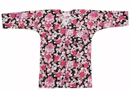 Koiguchi shirt B618 Cherry blossoms on black S [Festival supplies/costumes] (S-3L) розовый