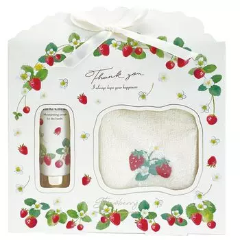 Koji Company Handkerchief Hand Cream Set Juicy Berry Scent Gift Box Strawberry Beige 30ml 172550 & бежевый