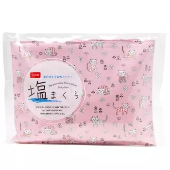 Koji Company Salt Pillow 30cm x 20cm Made in Japan Salt Pillow Normal Cat Pink 140114