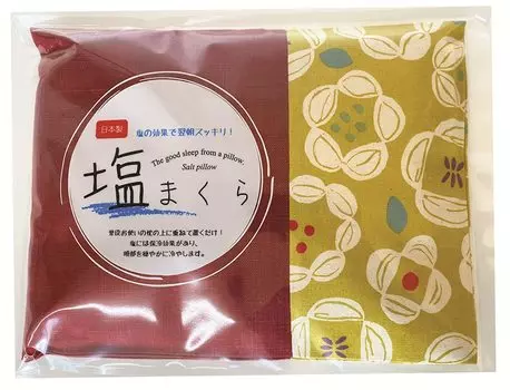 Koji Company Salt Pillow Red 30cm x 20cm Kokkuri Flower Uneven Thread Made in Japan 182801