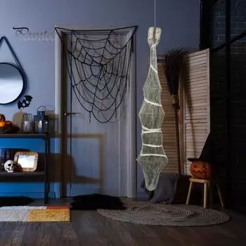 Кокон Труп Хэллоуин Украшение Жуткий Висячий Труп Опора Дом с Привидениями Страшное Дерево Опора для Хэллоуина 180cm