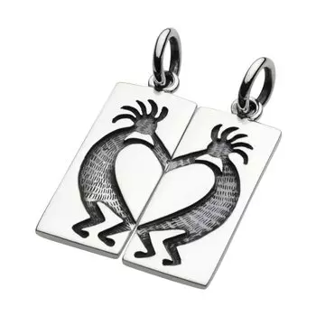 Kokopelli Парный кулон, серебро p0755 [Cenote] [925 Аксессуары]