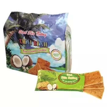 Кокосовые крекеры Thai Binh 150 г x 3 пакета Без глютена Вьетнам Thai Binh