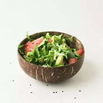 Кокосовые миски для сервировки блюд, деревянные салатницы, деревянные многоразовые миски, сервировочные принадлежности, натуральные миски из кокосовой скорлупы для завтрака и вечеринки