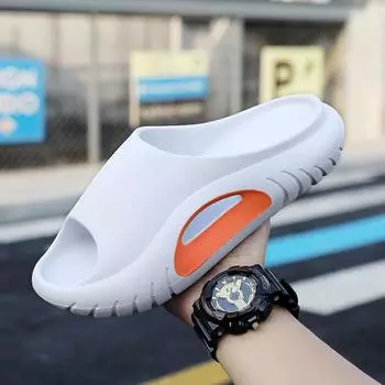 Кокосовые сандалии с ощущением наступания на фекалии. Мягкая мужская подошва. Толстая подошва. Нескользящие тапочки для ванной и улицы. Домашние тапочки. 40-41 белый