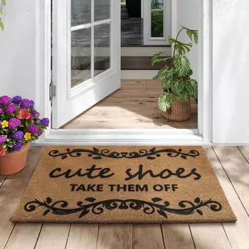 Кокосовый Коричневый Шелковый Печатный Ковер Входной Скребок Грязь Пыль Удаляет Коврик Входной Коврик Противоскользящие Противоскользящие Коврики 45*75cm