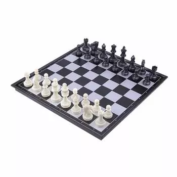 KOKOSUN Chess International Магнитные складные шахматы черно-белые, удобное хранение x 32 комплекта, шахматы, доска, фигуры, (32 см)