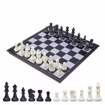 KOKOSUN Chess International Магнитные складные шахматы черно-белые Удобное хранение x Набор, шахматы, доска, фигуры, (25 25см)