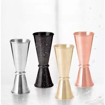 Коктейль-бар Джиггер из нержавеющей стали, японский дизайн, двойной мерный стакан для спиртных напитков, для домашнего бара, аксессуар для вечеринки, барный инструмент розового золота