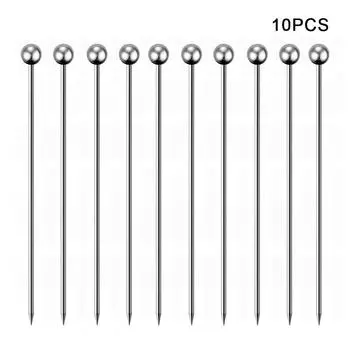 Коктейльные палочки из нержавеющей стали, коктейльные шампуры, оливки, закуски, инструменты для фруктов и овощей