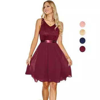 Коктейльные платья в стиле ретро для женщин, кружево с цветочным принтом, шифоновое платье без рукавов с лентой и галстуком, вечернее вечернее платье подружки невесты, расклешенное платье-миди