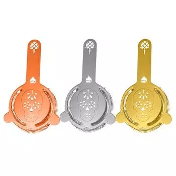 Коктейльный барный стрейнер Черепной стрейнер из нержавеющей стали Deluxe стрейнер для бара стрейнер для бармена серебряный