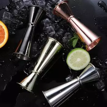 Коктейльный джиггер из нержавеющей стали, 1/2 унции, измерительный инструмент для бармена для коктейлей, двухголовый дизайн, сверхмощный чёрный