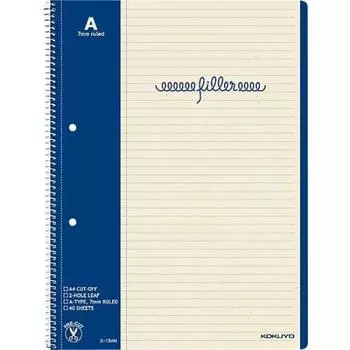 KOKUYO -15A Filler Notebook A4 A-lined 7mm Margin Lined 40 Sheets Summary Set [3 Pieces]