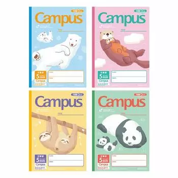 KOKUYO Campus By 5 мм 10 мм Solid Animal Набор из 4 блокнотов, заметка, цель, B5, сетка, линия, узор, книги, No-30AS10-5X4