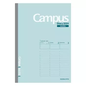 KOKUYO Campus Diary Notebook 2024 A5 Weekly Vertical Light Green Появится в январе 2024 Ni-CWVLG-A5-24
