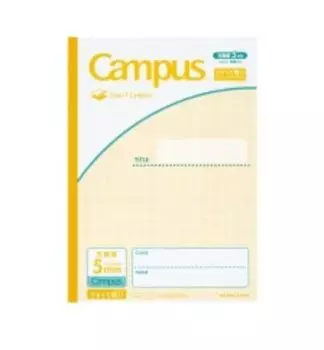 KOKUYO Campus Note 5 мм сетка 10 мм сплошная линия светло-желтый набор [Smart Campus] (по использованию) No-GS30S10-5LY 10-книга