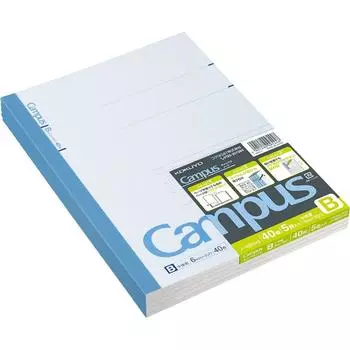 KOKUYO Campus Note B5 40 sheets pack B-ruled 5-book No-4BX5 белый
