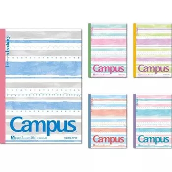 KOKUYO Campus Note B5 A-ruled watercolor border pattern 30 sheets x 5 books No-3AN-L23X5