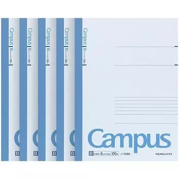 KOKUYO Campus Note B 6 мм в линейку 100 листов 35 строк синего цвета 5 книг полу-B5 (НЕТ-10БН)