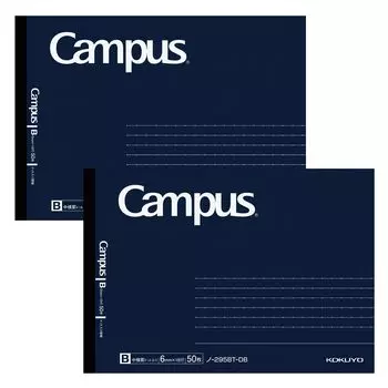 KOKUYO Campus Notes Adult Campus Half Size Dotted B Ruler B6 Deformation Navy 50 листов 2 книги Набор No-295BT-DBX2SET