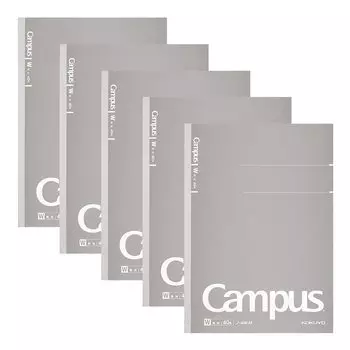 KOKUYO Campus Notes Adult Campus Plain B5 40 листов 5 упаковок серые No-4W-MX5SET