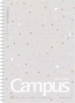 KOKUYO Campus Soft Ring Notebook Limited Sheer Stone Pattern Ash Semi-B5 B-liner S-S111BT-L1 (-3 Серый)