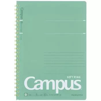 KOKUYO Campus Soft Ring Notebook, Medium Horizontal Ruled, Dotted, Cutoff, A5, Green, S-S131BT-G [Bulk Purchase Set of 10 Books]