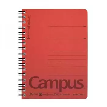 KOKUYO Campus Twin Ring Notebook A6 B-ruled 50 Sheets Red Su-T158B-R