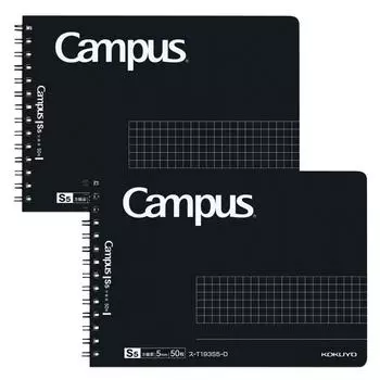KOKUYO Campus Twin Ring Notebook Adult Campus Half Size Graph B6 Deformation Black 50 листов 2 книги Набор Su-T193S5-DX2SET