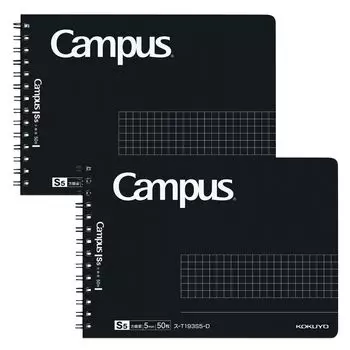 KOKUYO Campus Twin Ring Notebook Adult Campus Half Size Graph B6 Deformation Black 50 листов 2 книги Набор Su-T193S5-DX2SET