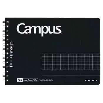 KOKUYO Campus Twin Ring Notebook для взрослых Campus Half Size Grid B6 Deformation Black 50 листов S-T193S5-D чёрный