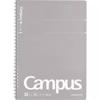 KOKUYO Campus Twin Ring Notebook для взрослых Campus Plain B5 50 листов S-T113W-M серый