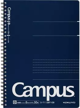 KOKUYO Campus Twin Ring Notebook для взрослых Campus Dotted B линованная B5 50 листов S-T113BT-DB тёмно-синий