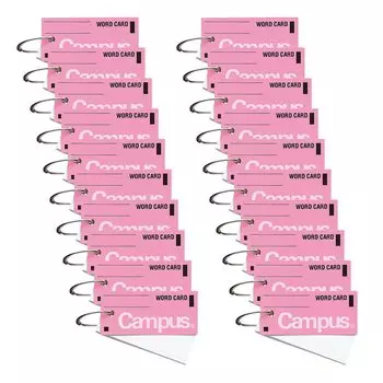 KOKUYO Campus Word Cards Card Ring Binder среднего размера Pink 85 листов 20 книг Set Tan-101PX20 розовый