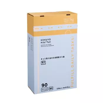 KOKUYO Cleaning Supplies HibiFull Quick Removal Low Density Garbage Bags Thick 90L Transparent 120 Sheets KHF-GL262T