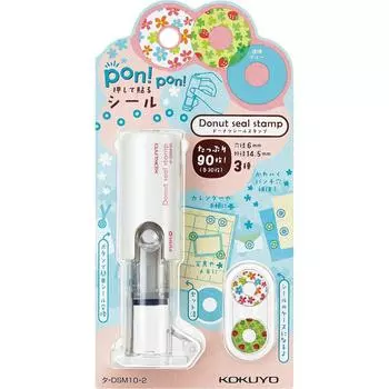 KOKUYO Donut Sticker Stamp Flower Pattern Ta-DSM10-2