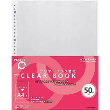 KOKUYO Файл Сменная Бумага Прозрачный Файл POSITY A4 30 Отверстий 50 Листов P3-380N-5