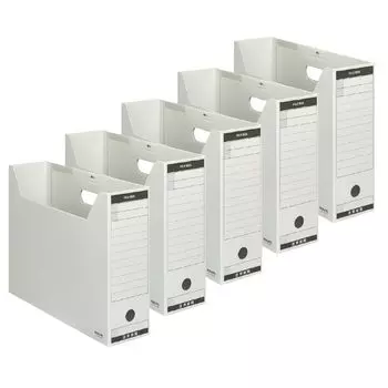 KOKUYO File Box Colored Cardboard with Lid B4 Gray Set of 5 B4-LFBN-MX5