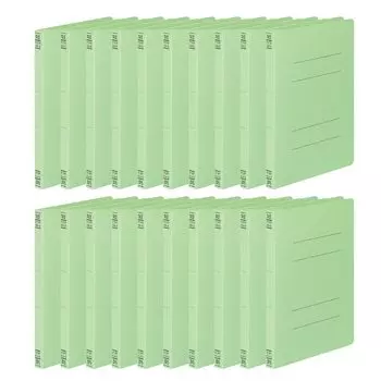 KOKUYO File Flat File Paper Cover Resin Binding 2 Holes A5 Vertical Green Set of 20 Books Fu-V12GX20