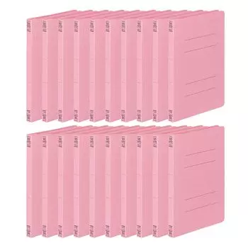 KOKUYO File Flat File Paper Cover Resin Binding 2 Holes A5 Vertical Pink Set of 20 Books Fu-V12PX20