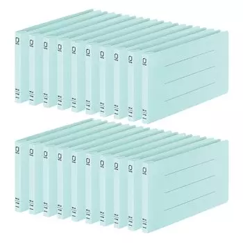 KOKUYO File Flat File Paper Cover Resin Binding 2 Holes B4 Horizontal Blue Set of 20 Books 1/3 Fu-V49BX20